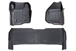 Ford F-350 Super Duty Floor Mats - Front + Rear - Rough Country - Depressed Pedal - '11-'16 Ford F-350 Super Duty Floor Mats - Front + Rear - Rough Country - Depressed Pedal - '11-'16